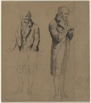 Zwei stehende Figuren (Studie für ein Spiel der Billardkugeln), um 1807. Künstler: Louis Leopold Boilly