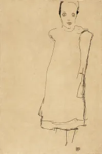 Drucke von Stehende Mädchen, 1911. Privatsammlung Egon Schiele Drucke: Stehende Mädchen, 1911. Künstler: Schiele, Egon (1890-1918)