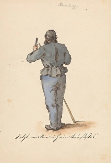 Stehender Mann von hinten, 1850-1860. Künstler: Friedrich Carl von Scheidlin