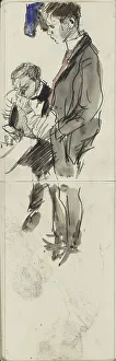 Low Countries Heritage Images Drucke: Standing man, possibly next to a cobbler, 1875-1934. Creator: Isaac Lazerus Israels