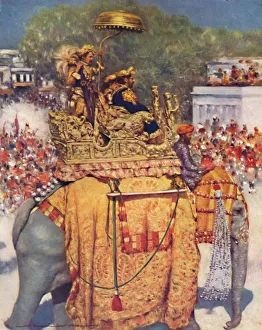 British Empire Royalty Drucke: The State Entry: A Distinguished Maharaja, 1903. Artist: Mortimer L Menpes