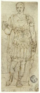 Ancient Rome Culture Drucke: Statue of Augustus Caesar (recto and verso)