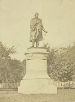 Black And White Photography Prints Drucke: Statue of Commodore Matthew Perry, 1850 / 89. Creator: Joshua Appleby Williams