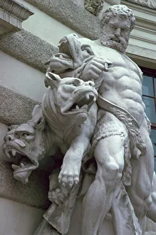 Ein Statuens von Herkules und Zentaur