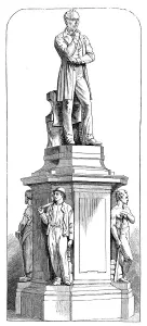 Wood Engraving Art Prints Drucke: Statue of Mr. John Cockerill at Seraing, Belgium, 1871. Creator: Unknown
