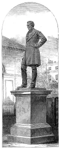 Wood Engraving Illustration Drucke: Statue of Robert Stephenson, in Euston-Square, 1871. Creator: Unknown
