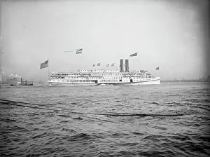 Early 20th Century Shipping Drucke: Steamer Priscilla, Fall River Line, c1901. Creator: Unknown
