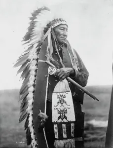 Native American Heritage Art Drucke: Stinking Bear, c1905. Creator: Edward Sheriff Curtis