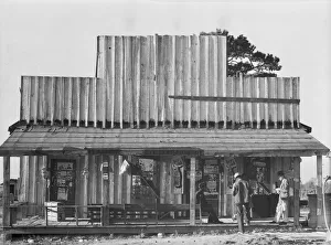 Vintage Advertising Signs Drucke: Store with false front, Vicinity of Selma, Alabama, 1936. Creator: Walker Evans