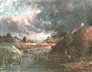 Nineteenth Century Countryside Scenes Drucke: Storm Clouds passing over Hampstead, early 19th century, (c1900). Creator: Unknown