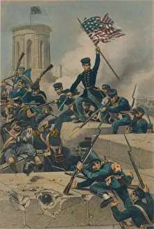 American Military History Drucke: Storming of Chapultepec, 1877