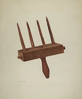 Watercolor Painting Techniques Drucke: Straw Rake, 1940. Creator: Wayne White