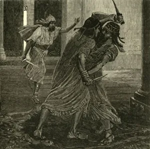 Cassell And Company Engravings Drucke: The Struggle Between Gomates and Gobryas, 1890. Creator: Unknown