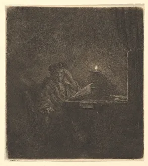 Schüler an einem Tisch im Kerzenlicht um Ca. 1642 von Rembrandt Harmensz van Rijn