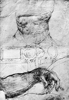 Renaissance Architecture Sketches Drucke: Studies for the ceiling of the Sistine Chapel, Rome, 1913. Artist: Michelangelo Caravaggio