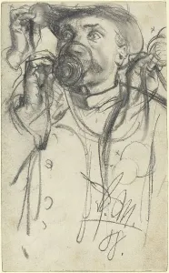 Studien eines Mannes trinkt, 1888. Schöpfer: Adolf Menzel
