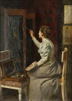 Swedish Heritage Images Drucke: In the studio, 1894. Creator: Emanuel Lindgren