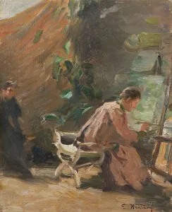 Colorful Oil On Canvas Art Drucke: From the studio. Creator: Elisabeth Warling