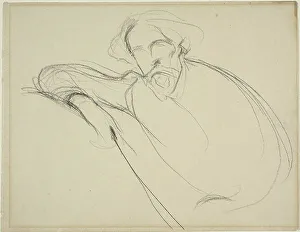 Alphonse Daudet Portrait Drucke: Study of Alphonse Daudet, c. 1893. Creator: Eugene Carriere