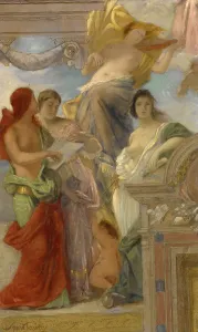 French Heritage Paintings Drucke: Study for an Architectural Decoration, 1860s. Creator: Paul-Jacques-Aime Baudry
