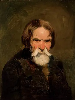 Agricultural Labourer Portrait Drucke: Study of a Bearded Peasant, 1846-1848. Creator: Piotr Michalowski