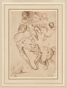 Seventeenth Century Heritage Images Drucke: A Study of Bound Male Figures being Manhandled