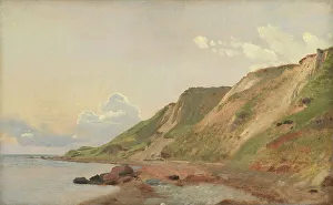 Romantic Era Art Gallery Drucke: Study of Cliffs at the South Coast of Refsnæs, 1847. Creator: Johan Thomas Lundbye