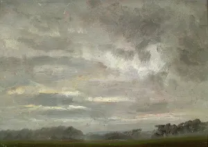 Romantic Era Landscapes Drucke: Study of Clouds over Fields, c1810-1850. Creator: Johan Christian Dahl