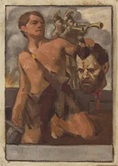 Biblical Scene Oil Painting Drucke: Study of Composition with Biblical Scene, 1910-1930. Creator: Milan Thomka Mitrovsky
