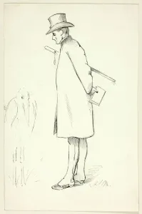 Studium für die Figur im episkopalen Besuch, n. d., Künstler: Henry Stacy Marks