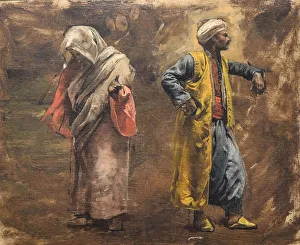 Female Figures In Painting Drucke: Study of Two Figures, ca. 1878. Creator: Edwin Lord Weeks