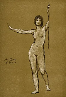 Roman Mythology Goddesses Drucke: Study for The Gates of Dawn, 1900