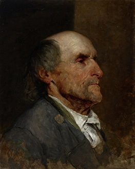 Old Man Portrait Painting Drucke: Study Head (Old Man), 1883-1884. Creator: Samuel G Richards