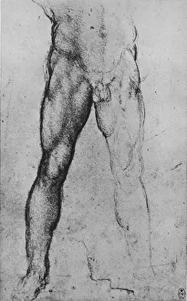 Studium der unteren Hälfte eines nackten Mannes im Vordergrund, um 1480 (1945). Künstler: Leonardo von Vinci