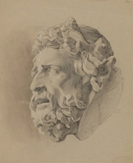 Heritage Art From Austria Drucke: Study of a man with a beard based on a plaster cast
