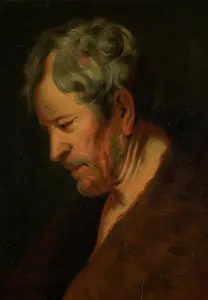 Male Portrait Painting Drucke: Study of a Man's Head, 1610-1678. Creator: Unknown