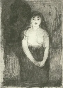 Female Portrait Drawings Drucke: Study of a Model, 1894. Creator: Edvard Munch