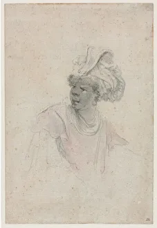 Stefano Della Bella Artist Drucke: Study of a Moor, Facing to the Left, c