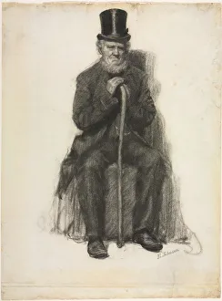Black Chalk Portraits Drucke: Study of an Old Man (Possibly a Study for Portrait of Peter Folger), c. 1886. Creator