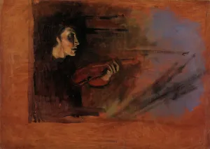 Oil On Canvas Portrait Study Drucke: Study for Play and Dance, 1896. Creator: Halfdan Egedius