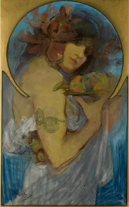 Studie für ein Plakatt Obst. Künstler: Mucha, Alfons Marie (1860-1939)