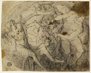 Italian Renaissance Sketches Drucke: Study for Saint Michael Casting Out Lucifer, 1581/83. Creator: Francesco Vanni