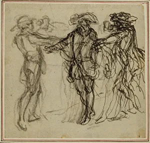 Studie für eine zweite Ausgabe, nie veröffentlichte, von Colles "La Partie de Chasse de Hen".