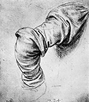Studium für das Ärmelband des rechten Arms von Petrus, 15. Jahrhundert (1930). Künstler: Leonardo da Vinci