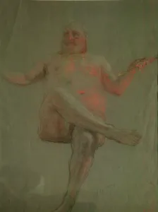 Christian Allegory Images Drucke: Study for Get Thee Hence, Satan!, 1890s. Artist: Repin, Ilya Yefimovich (1844-1930)