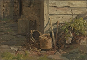Studie eines Baumkuchens mit Kartoffeln, 1860. Künstler: Anders Monsen Askevold