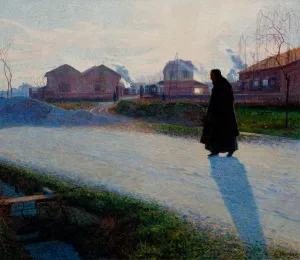 Pointillism Oil On Canvas Drucke: Suburb, 1920