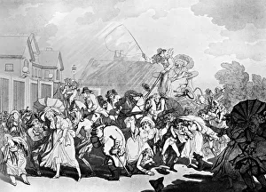 Thomas Rowlandson Illustrations Drucke: A Sudden Squall in Hyde Park, c1791. Artist: Thomas Rowlandson