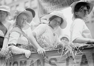 Wahlstreifenreitenrunde, zwischen 1910 und 1915. Ersteller: Bain News Service