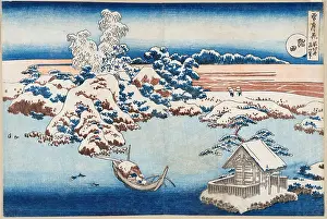 Drucke von Sumida, aus der Serie Schnee, Mond und Blumen (Setsugekka), 1831-1833. Privatsammlung Katsushika Hokusai Drucke: Sumida, aus der Serie Schnee, Mond und Blumen (Setsugekka)